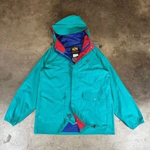 Vintage 90s Stearns blue & red rain jacket Size men's‎ Medium